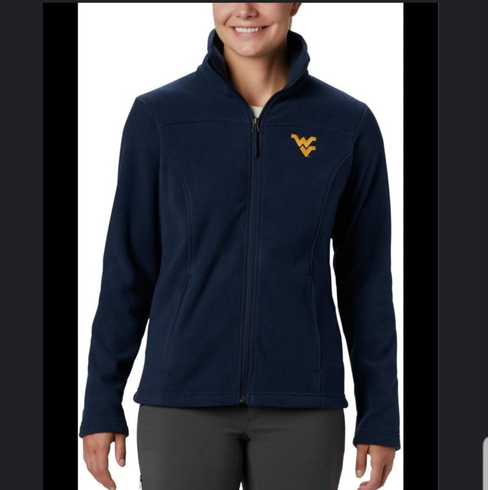 Columbia Navy Fleece Zip Sweatshirt Jacket with Logo Womens XS NWT